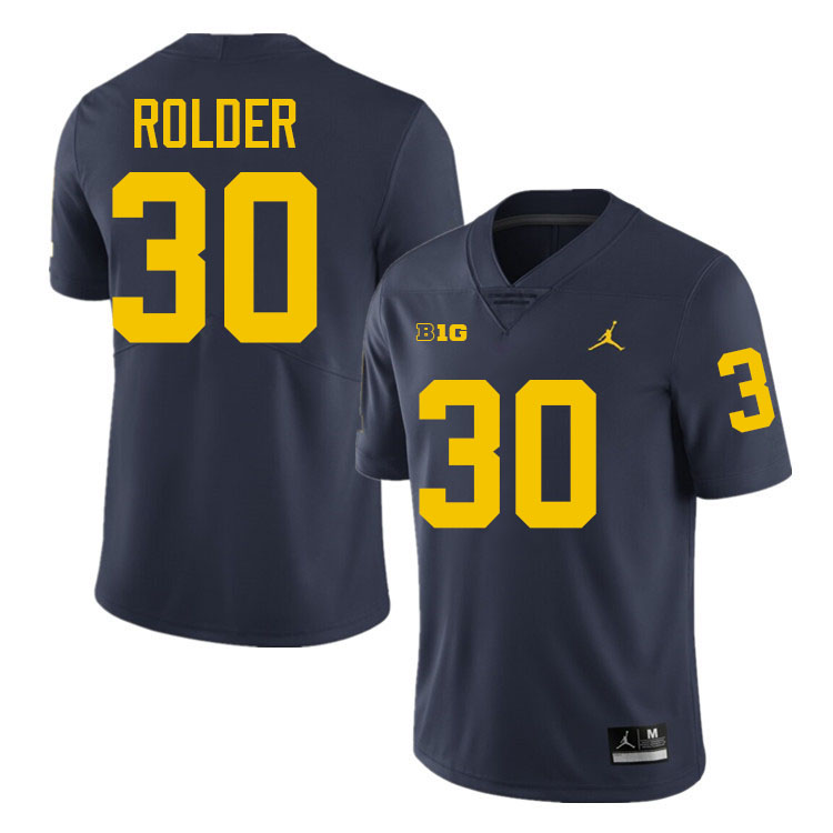 Jimmy Rolder Michigan Jersey,Michigan Wolverines #30 Jimmy Rolder College Football Jersey Youth-Navy